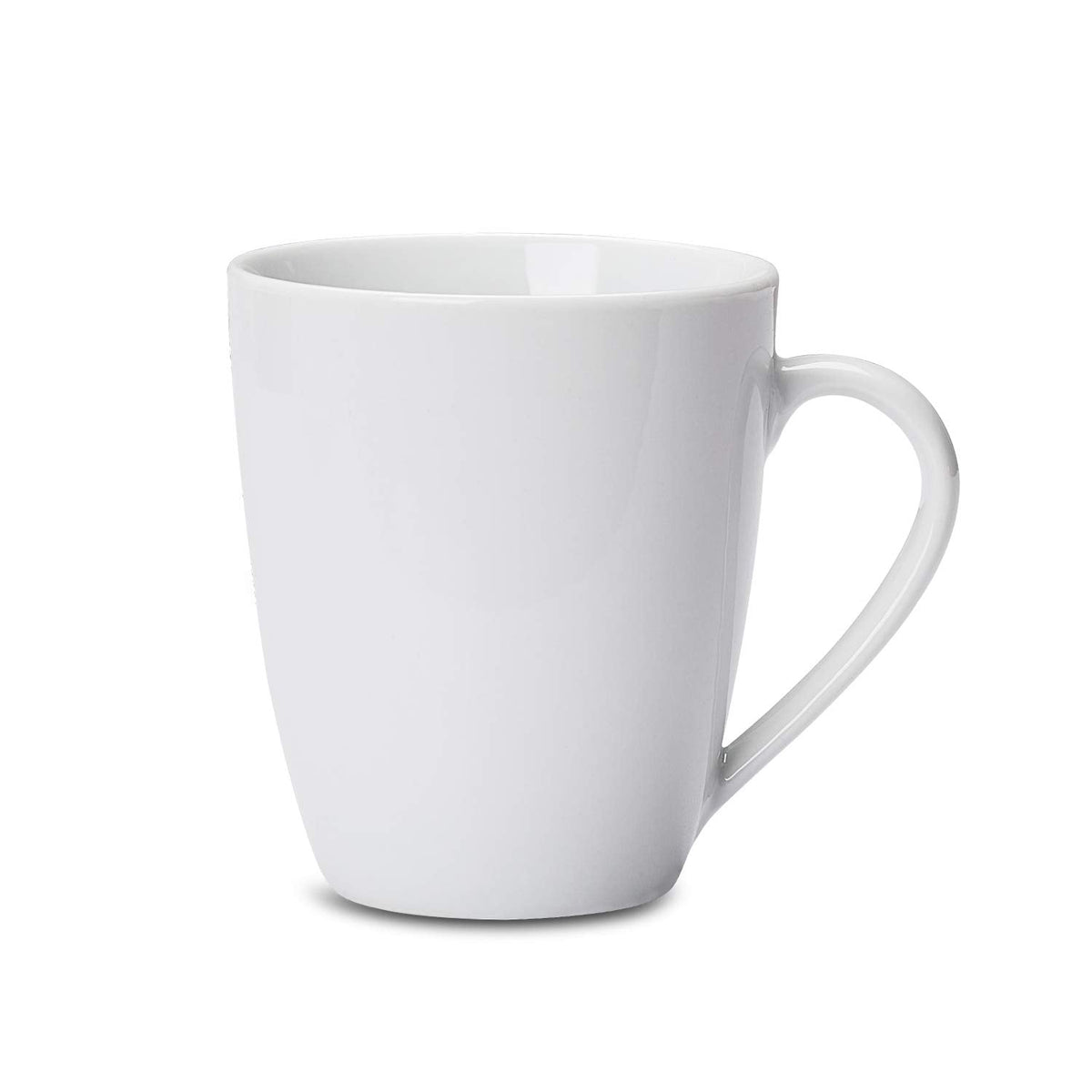 Amazon Basics Porcelain, 12 oz Coffee Mug Set, 12 Count, White (Previously AmazonCommercial brand)