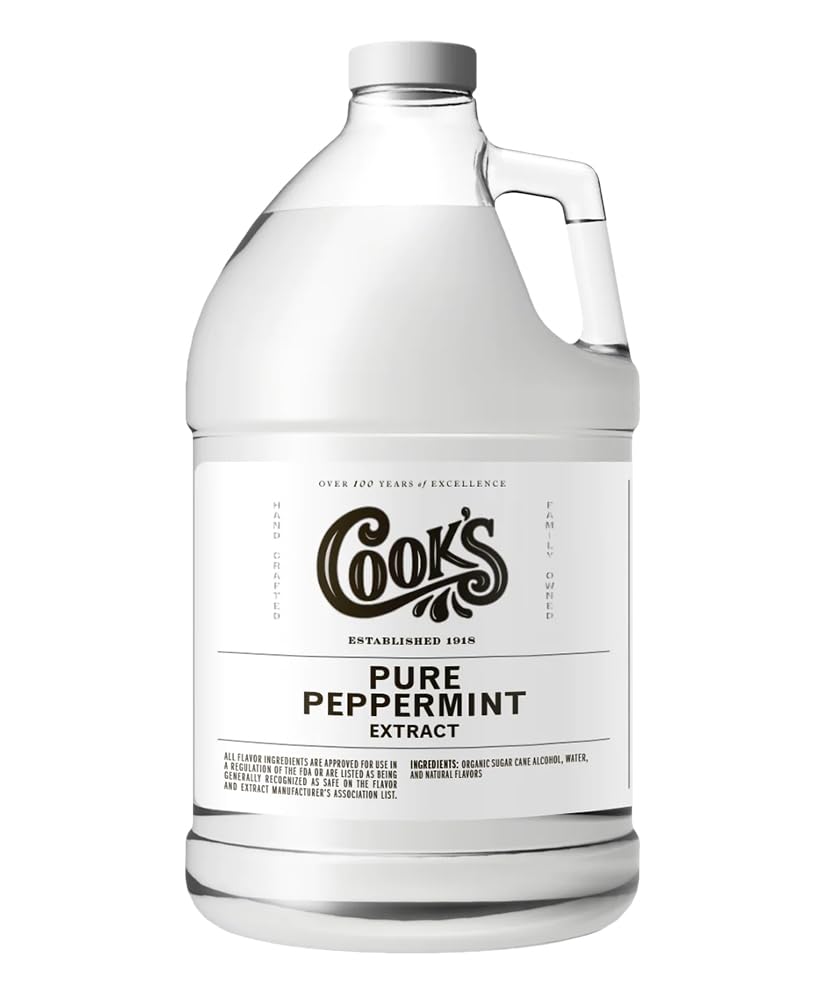 Cook's Pure Peppermint Extract,For Ice Creams, Candies, Icings, Cookies and Beverages, 128 oz (1 Gallon)