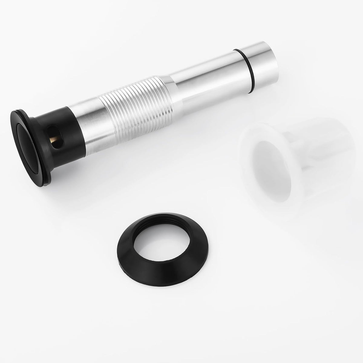PARLOS Pop up Sink Drain Stopper with Hair Catcher Strainer & Overflow for Bathroom Sink Vessel, Matte Balck 2100604