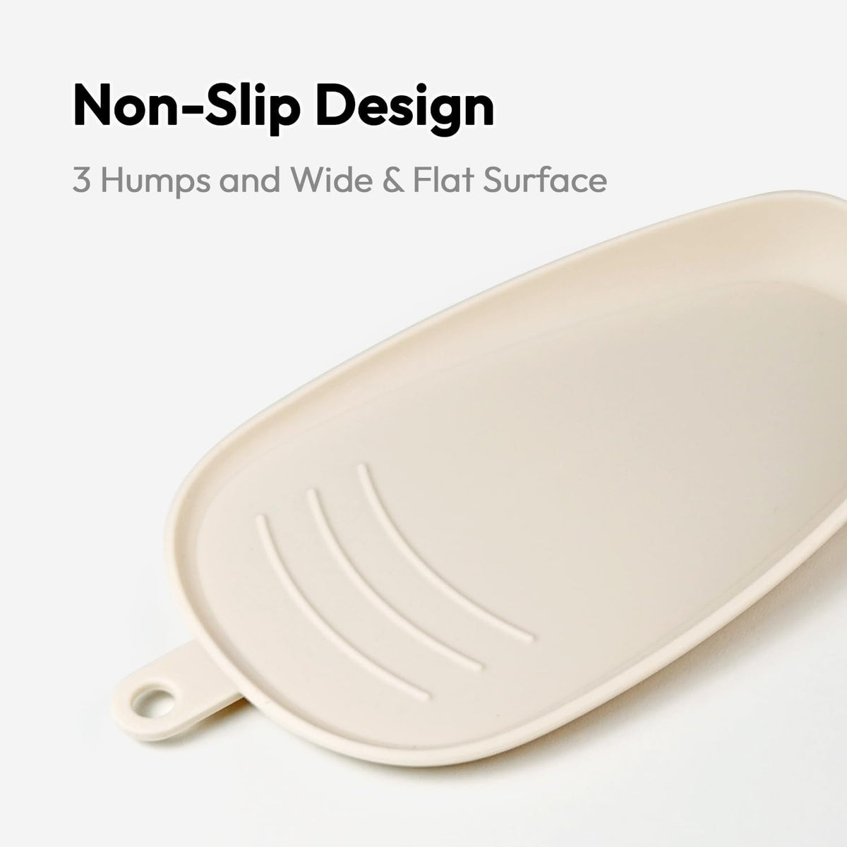 Carrotez Large Silicone Spoon Rest for Stove Top - Unbreakable Heat Resistant Silicone Utensil Rest for Kitchen Countertop - Oversized Wide Non-Scratch Spoon Holder for Camping - Ivory
