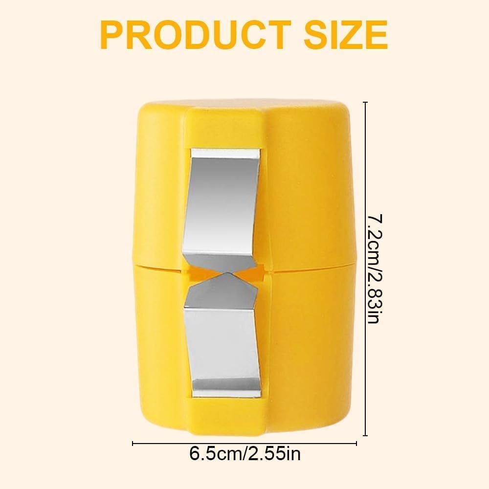 2Pcs Egg Shell Opener, 2025 New Egg Cracker Tool for Raw Eggs, Hard Boiled Egg Peeler Egg Cube Egg Separator Handheld, Stainless Steel Eggshell Breaker Egg Shell Cutter Kitchen Gadgets（Orange+Yellow）