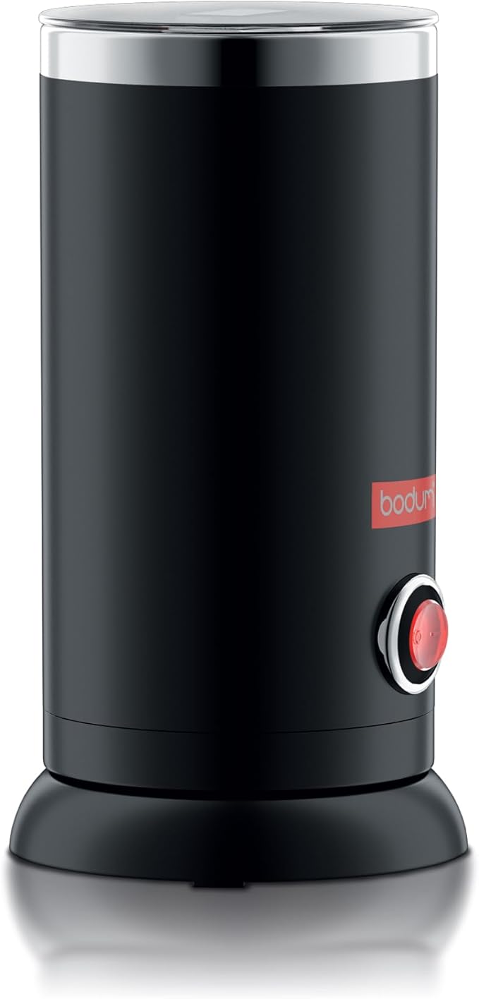 Bodum Electric Milk Frother Black 10oz | Non-Stick Interior | Stainless Steel Body | Auto Shut-Off | Pack of 2