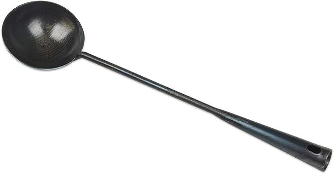 ZhenSanHuan Chinese Traditional HandMade Iron Ladle Wok Tool Set,Long wok utensils (Ladle)
