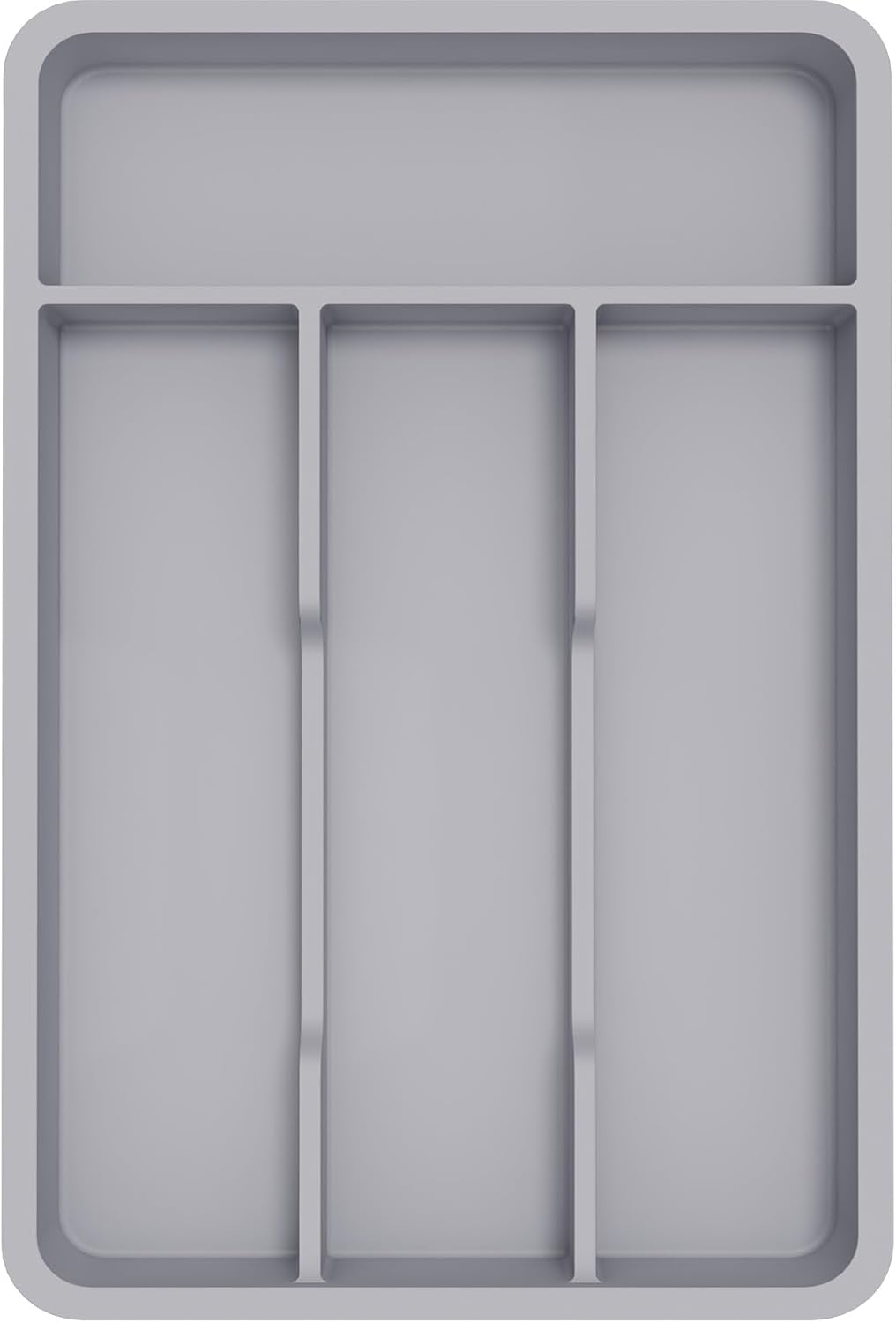 Lifewit Silverware Tray, Cutlery Drawer Organizer Storage for Kitchen, Plastic Flatware Utensil Holder Divider for Spoons Forks Knives Tableware, 4 Compartment, Gray