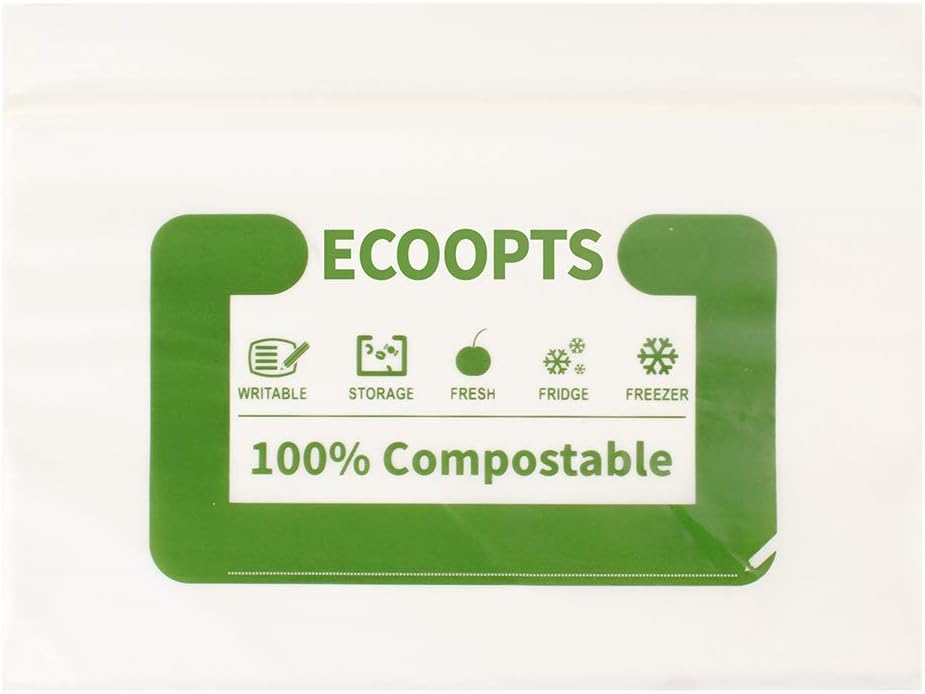 100% Compostable Snack Zip Bag | ECO-Friendly Small Storage Bags | Freezer Bag | Plant-Based BPA-free | Seal well for Cookie, Chips and Snack (1, Small)