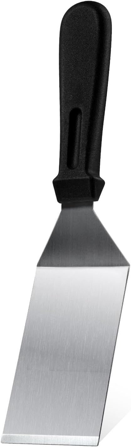 Metal Spatulas 1 PC, Stainless Steel Spatula with Heat Resistant Handle, 9.8 Inch Stainless Steel Spatula Ideal for Desserts, Pancakes, Eggs, Griddle Scraper or BBQ