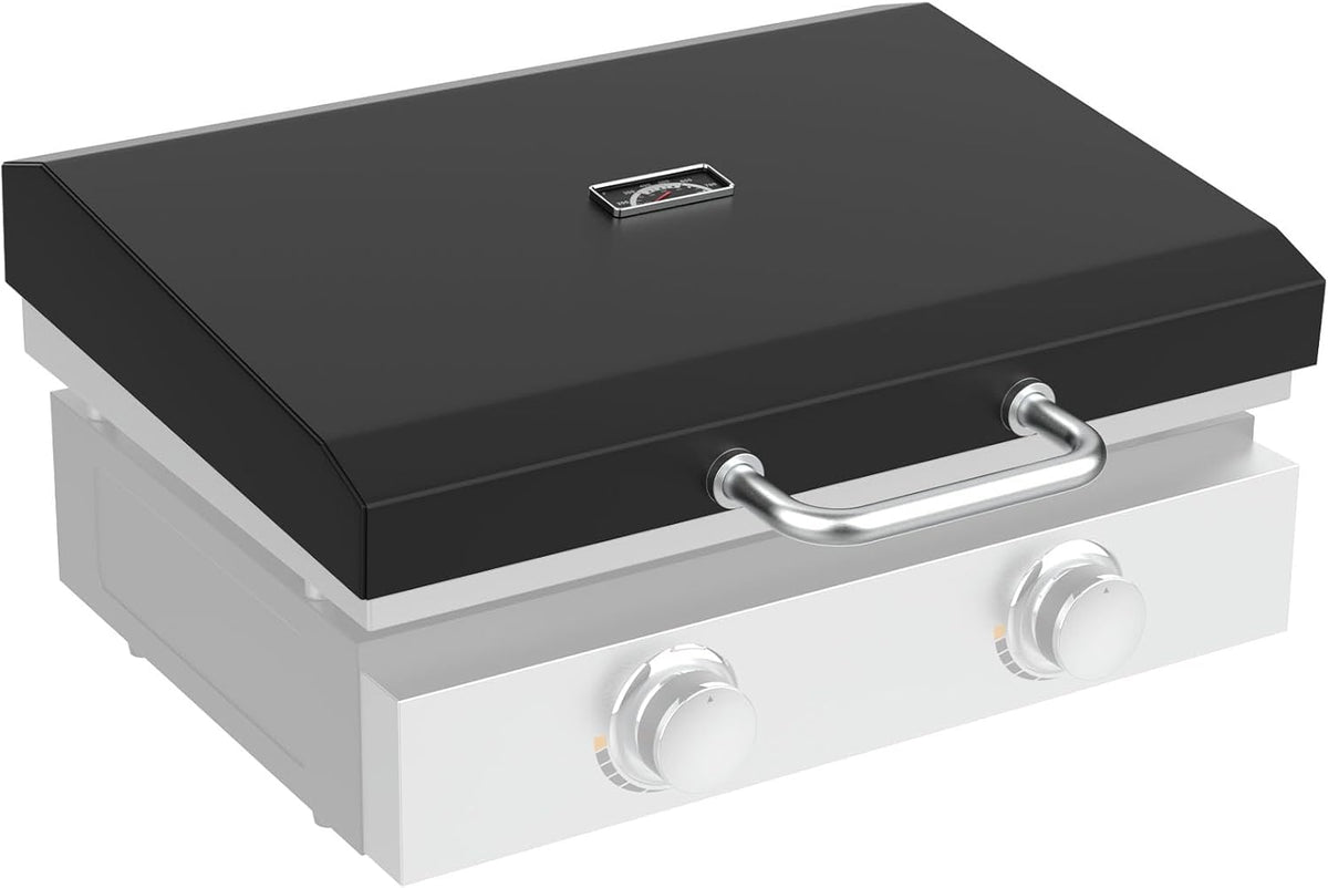 Upgraded Griddle Hinged Lid for 22" Blackstone 1666 1813 1833 1842 2144 1891 2203 2304 2271 1935 and More, Hard Cover Hood with Thermometer for Blackstone 22 Inch Griddle Accessories