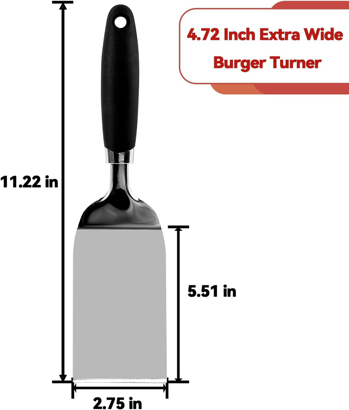 Metal Spatula for Cast Iron Skillet Grill & BBQ, Flat Top Griddle Spatulas for Burgers Fish Eggs, Stainless Steel Turner Flipper for Kitchen Use