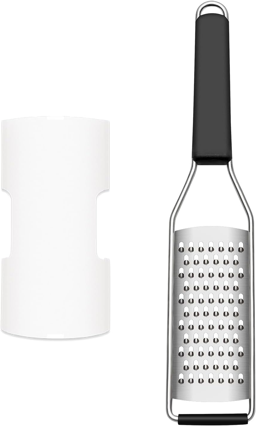 Cambom Cheese Grater Lemon Zester, Graters for Parmesan Cheese, Lemon, Citrus, Garlic, Nutmeg, Chocolate, Fruits, Vegetables, Ginger, Vegetable & Cheese Shredder with Stainless Steel Coarse Blade