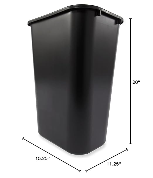 Rubbermaid Commercial Products Deskside Wastebasket/Trash Can, 10.25-Gallon/41-Quart, Black, Plastic, Garbage Can for Home/Office, Fits Under Desk/Sink/Cabinet, Pack of 4