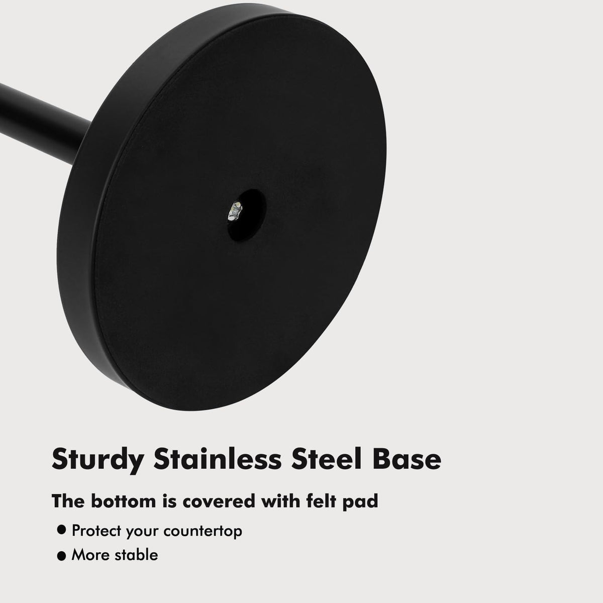 Noonext Paper Towel Holder Stand with Sturdy Base, Black Matte Paper Towel Holder Countertop (Black)