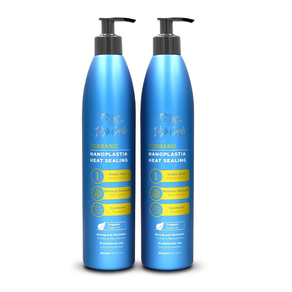 Torrano Cream Keratin Hair Treatment Straightening in 1 Step, Formaldehyde Free-Nanoplastia Para Alisar Cabello, Keratina Organica Sin Formol Para Alisar el Pelo (2-Pack - 500ml each)