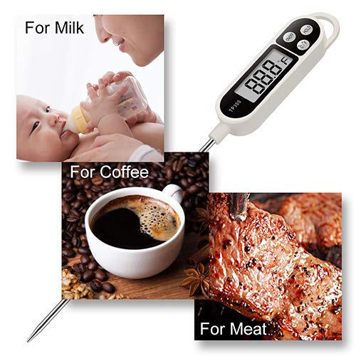 Digital Instant Read Meat Thermometer Kitchen Cooking Food Candy Thermometer for Oil Deep Fry BBQ Grill Smoker Thermometer by AikTryee