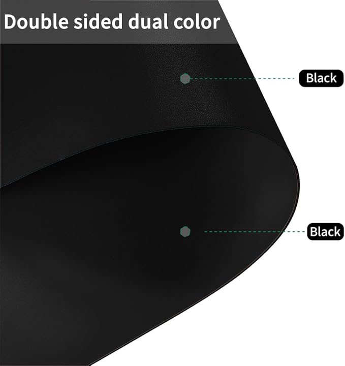Leather Table Pad,1.8mm Thick,40x90 Inch,Dining Table Pad,Table Pads for Dining Room Table Rectangular,Table Protector for Dining Room Table,Table Top Protector(Black+Black,40x90)