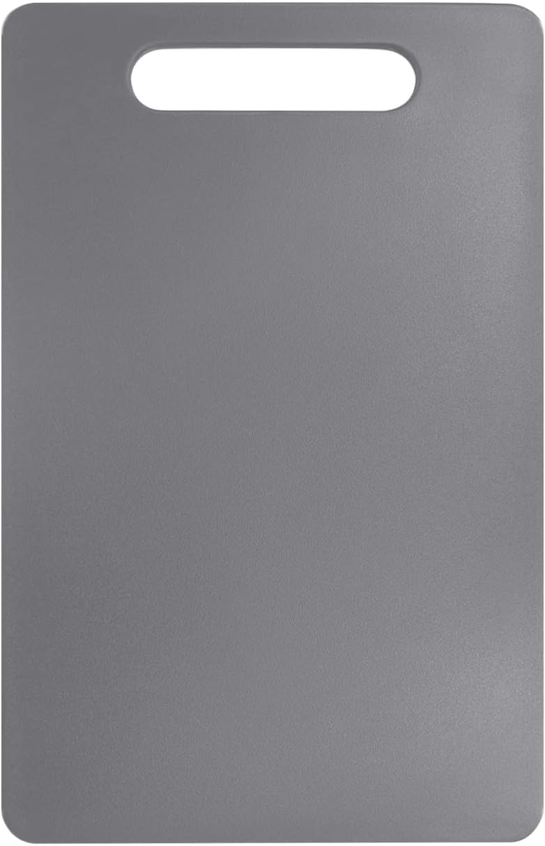 Fotouzy Plastic Utility Cutting Board with Handles, Food Safe PP Material, BPA Free, Dishwasher Safe, Thick Chopping Board, Large Size, Easy Grip Handle, for Kitchen (Gray), 15.5" X 10"