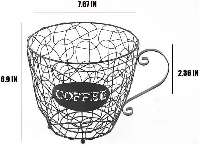 Coffee Pod Holder, Super Large Capacity Capsule Basket for KCup, XL Metal K Cup Storage,Coffee Bar Organizer for Kitchen Dinning Room Office Home Cafe Hotel (Black)