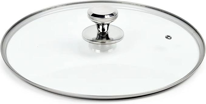 10.25 In Glass Lid for Frying Pan, Tempered Replacement Cover for All 10.25 inches Cookware for Skillets, Round Cast Iron, Cast Aluminium, Stainless Steel Pans &Pots