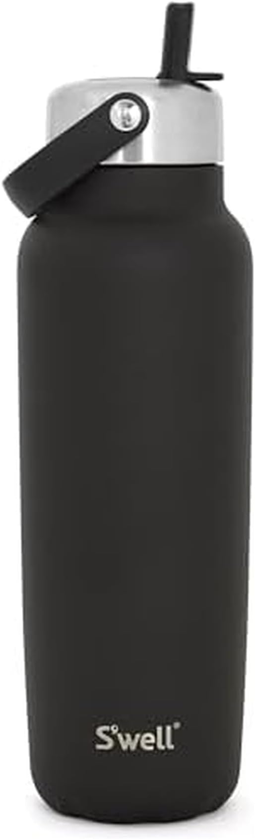S'well Recycled Stainless Steel Explorer with Flip Straw Lid and Handle, 40oz, Onyx, Triple Layered Vacuum Insulated Containers Keeps Drinks Cold for 54 Hours and Hot for 12