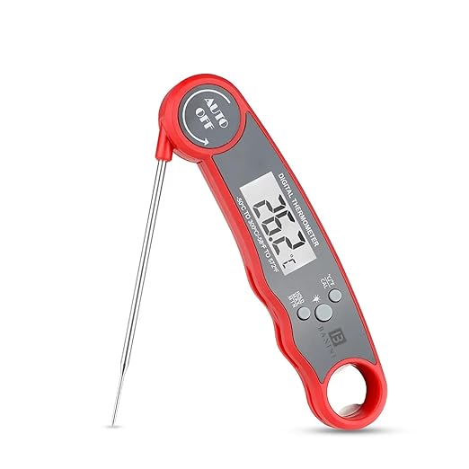 Meat Thermometer Digital, Instant Read Food Thermometer for Cooking, Grilling and Air Fryer, Kitchen Gadgets and BBQ Accessories, Digital Probe Thermometer for Grill, Griddle and More