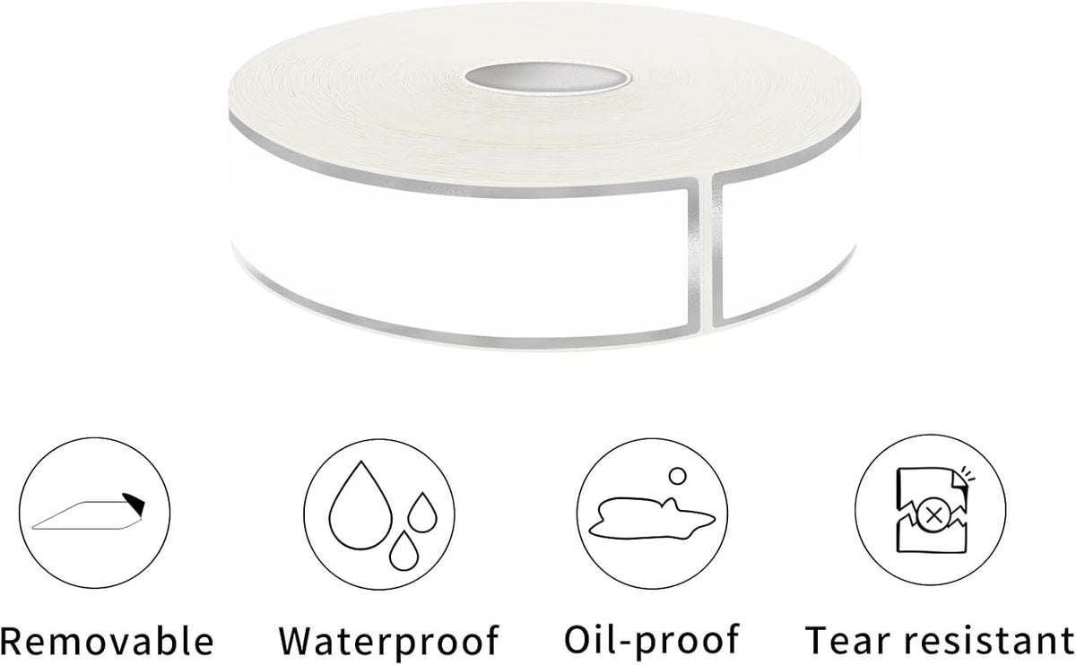 500 Silvery Border Removable Freezer Labels Water Oil Resistant with Perforation Line for Food Containers Jars Pantry Organization (Ink Quick-Dry，1” x 3”)
