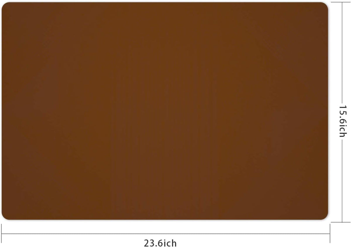 Silicone Placemats, Food-Grade Non-Slip Waterproof, Dining, Stain Resistant, Countertop Protector, Kitchen Counter Mat, Heat Resistant, Baking mat Dishwasher Safe (23.6"×15.7"-2pack, Coffee)