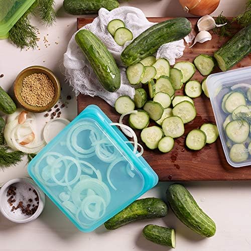 Stasher Premium Silicone Reusable Food Storage Sandwich Bag, Clear, Microwave, Sous Vide, Dishwasher, Oven and Freezer Safe, BPA Free, Leak-free, Eco-friendly, 28 Oz