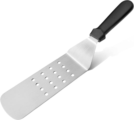 New Star Foodservice 38385 Plastic Handle Flexible Grill Turner/Spatula, Perforated, 14.5-Inch, Black