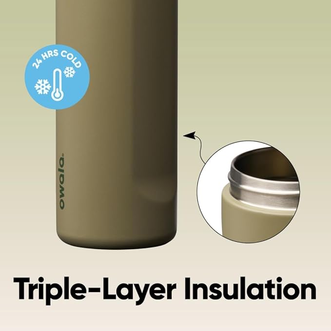 Owala FreeSip Insulated Stainless Steel Water Bottle with Straw, BPA-Free Sports Water Bottle, Great for Travel, 24 Oz, Off Road