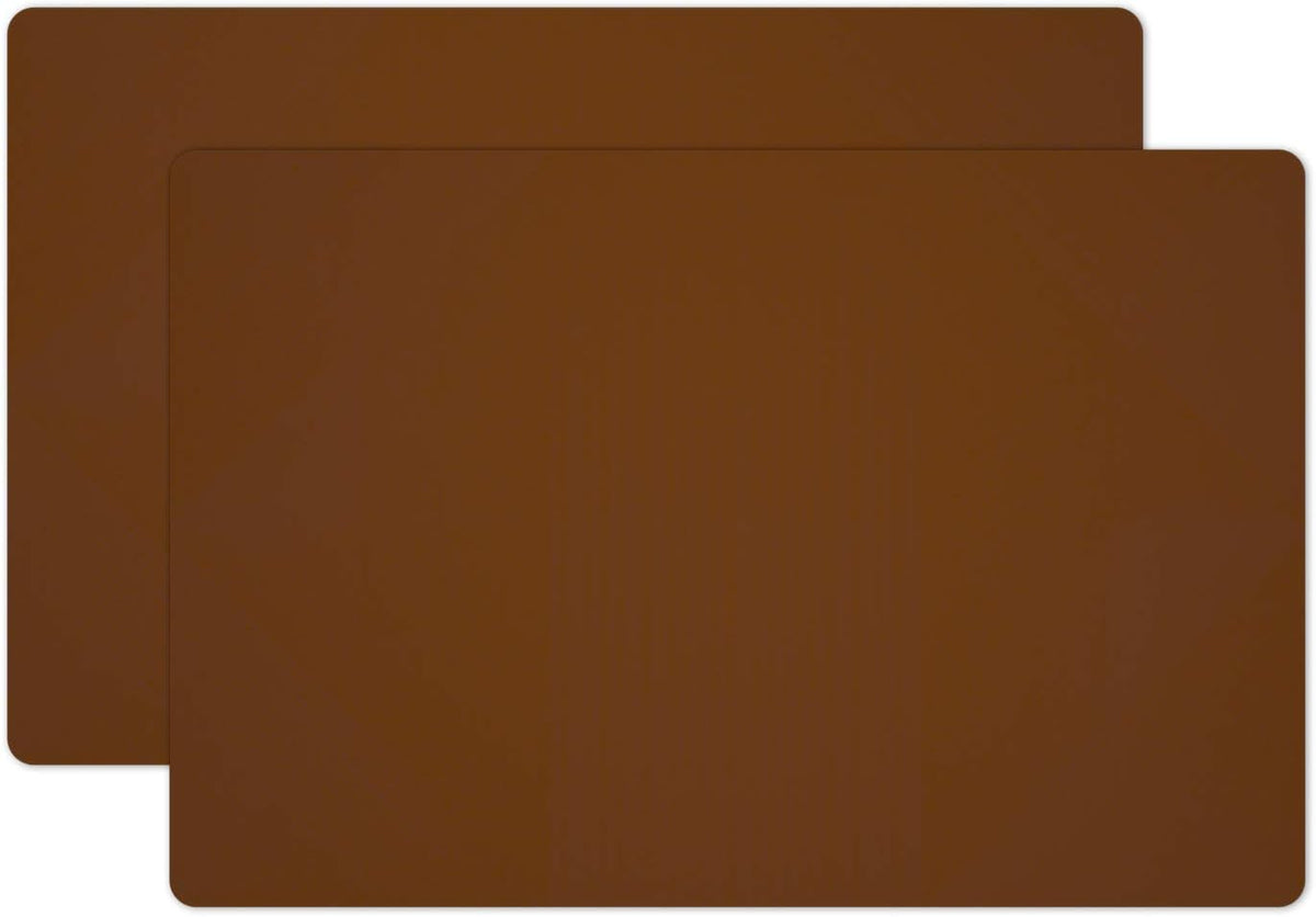 Silicone Placemats, Food-Grade Non-Slip Waterproof, Dining, Stain Resistant, Countertop Protector, Kitchen Counter Mat, Heat Resistant, Baking mat Dishwasher Safe (23.6"×15.7"-2pack, Coffee)