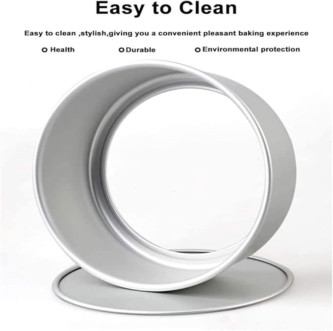 EXGOX 2 Pack 9-Inch Non-Stick Deep Aluminum Round Cake Pan With Removable Bottom For Wedding/Birthday/Christmas Cake Baking Round Cake Tin Set With Loose Base