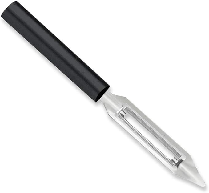 Rada Cutlery Vegetable Peeler (W232), 1.75" Stainless Steel Swiveling Blade, Black Handle