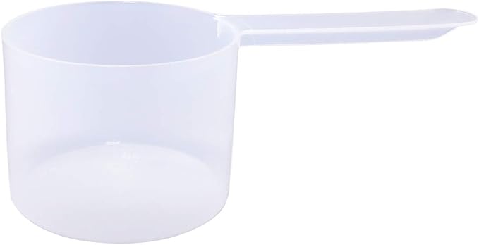Plastic Measuring Scoop, 6 Tablespoon (90 cc | 3/8 Cup | 3 oz. | 90 mL) Long Handle Spoons for Powders, Granules, Coffee, Pet Food, Baking Supplies, Protein and Other Dry Goods, BPA Free (Set of 1)