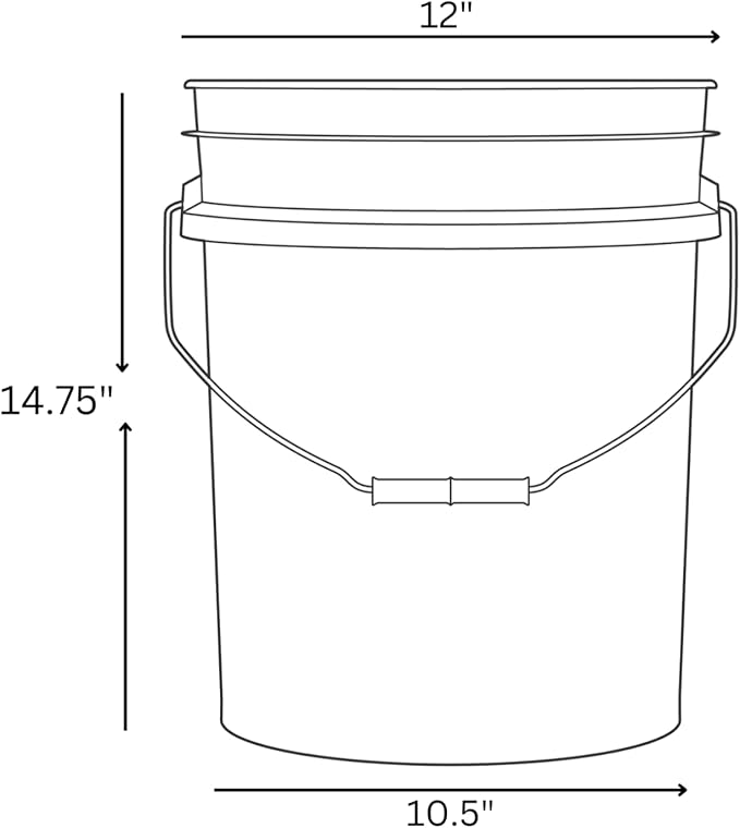House Naturals 5 Gallon Premium HPDE Plastic Bucket - Made in USA Food Grade Storage Container, BPA Free All Purpose Pail (4, Aqua)