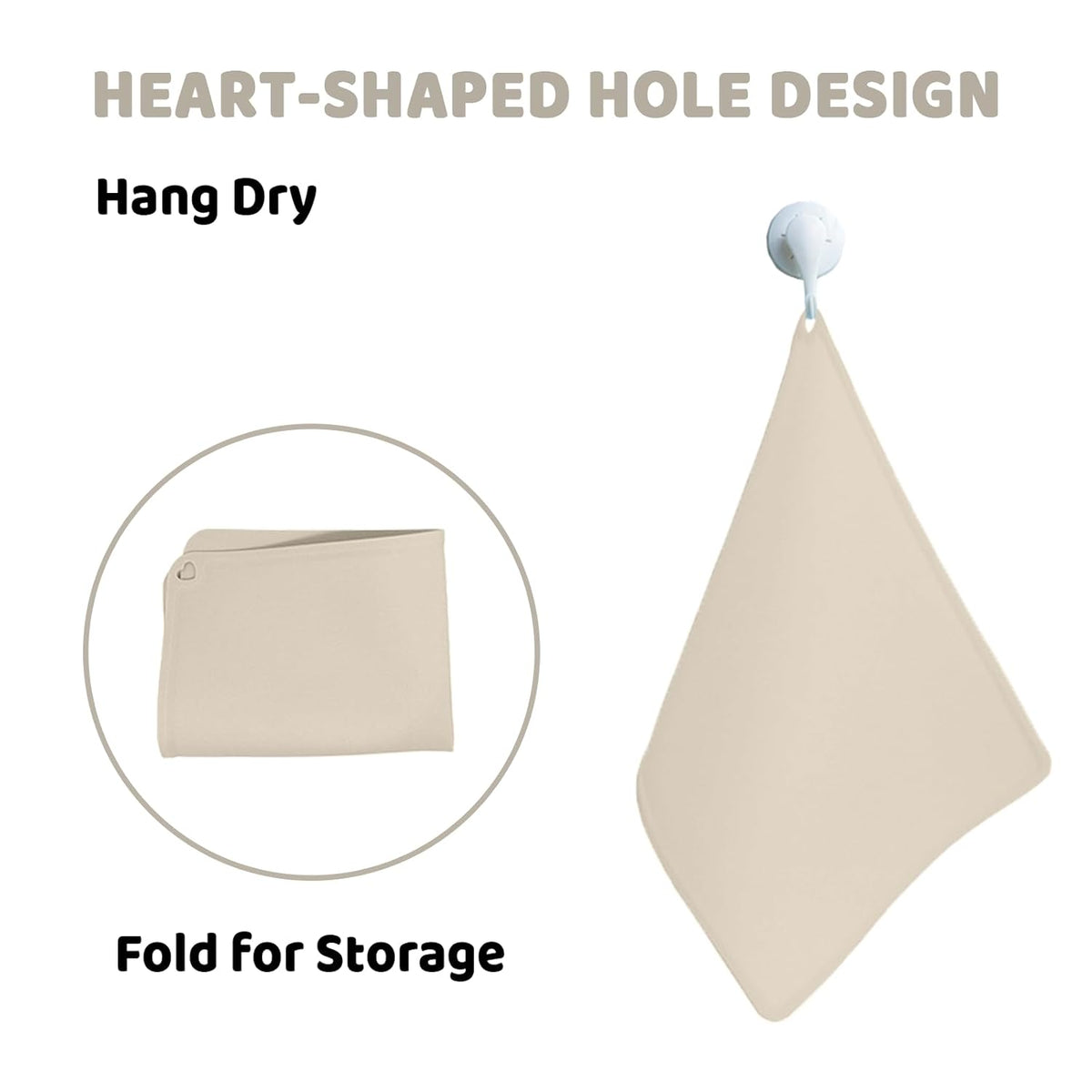Silicone Placemat for Toddles Kids Non-Slip Reusable Portable Baby Placemats for Restaurant Stain-Proof Children Food Mats Eating Table Mat 2 Pack (Ecru)
