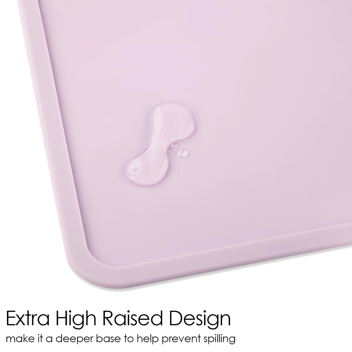 Silicone Placemats with Raised Edges for Kids, Kids Silicone Mats for Dining Table, Toddler placemat Portable Reusable Non-Slip Mats for Kids Toddler Children (Purple)