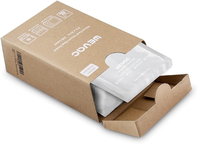 Wevac 6” x 10” 200 Count Food Vacuum Sealer Bags Keeper, PreCut Pint, Ideal for Food Saver, BPA Free, Commercial Grade, Great for storage, meal prep and Sous Vide