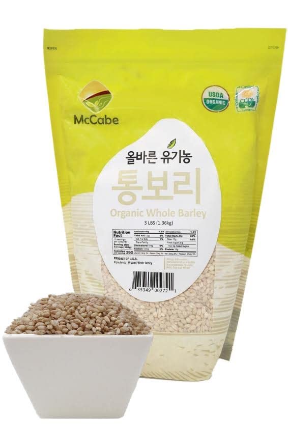 McCabe Organic Regular Pearled Barley - Pearled Barley Organic | Rich with Fiber & Minerals | USDA and CCOF Certified | Product of USA | 3Lbs (Pack of 2)