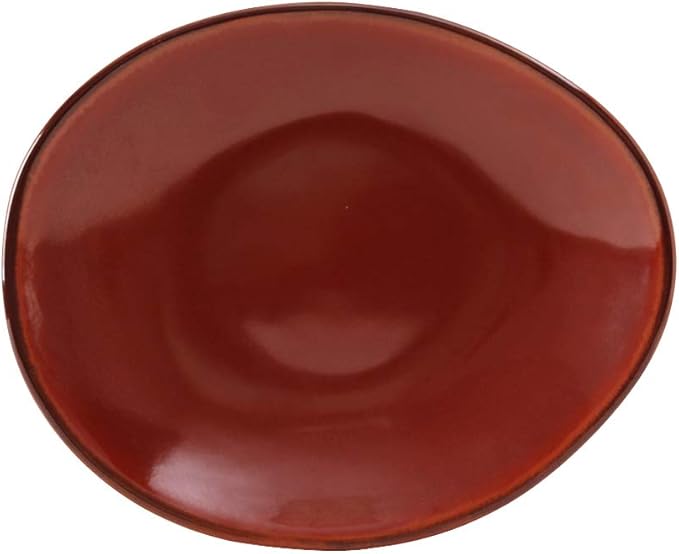Tuxton China GAR-651 Ellipse Plate, 10" x 8-1/4", oblong, microwave & dishwasher safe, oven proof, fully vitrified, lead-free, ceramic, TuxTrendz, Artisan, Red Rock, Pack of 12
