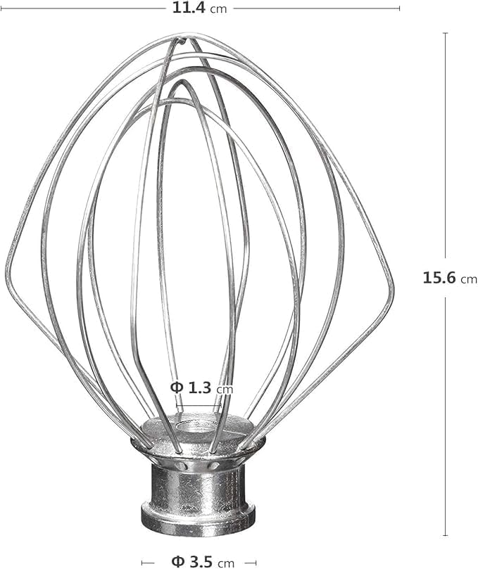 K45WW Wire Whip Attachment for Tilt-Head Stand Mixer for KitchenAid Stainless Steel Egg Cream Stirrer, Flour Cake Balloon Whisk