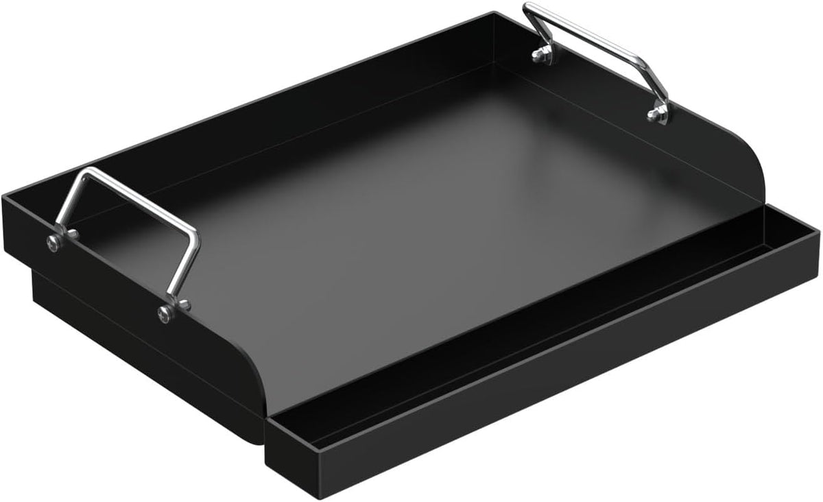 Nonstick Grill Griddle for Most Gas Grill 17" x 13" Universal Flat Top Cooking Plate Insert for Charcoal/Gas/Electric Oven with Grease Groove and Removable Handles