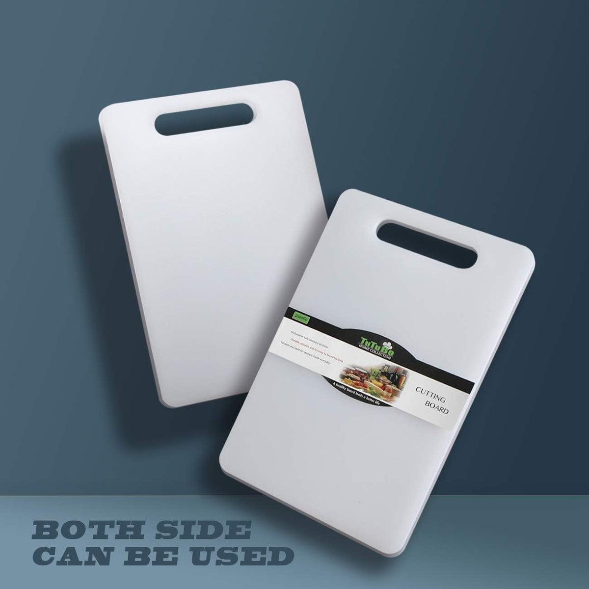 Fotouzy Plastic Utility Cutting Board with Handles, Food Safe PP Material, BPA Free, Dishwasher Safe, Thick Chopping Board, Large Size, Easy Grip Handle, for Kitchen (Yellow),14.2 x 9"