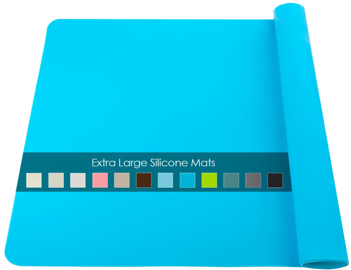 Extra Large Silicone Craft Mat for Kids, Large Silicone Sheet for Crafts, Kitchen Non-Stick Baking Mat, Heat Resistant Countertop Mat, Waterproof Placemat, Multipurpose Mat, Blue (23.62x15.75 inches)