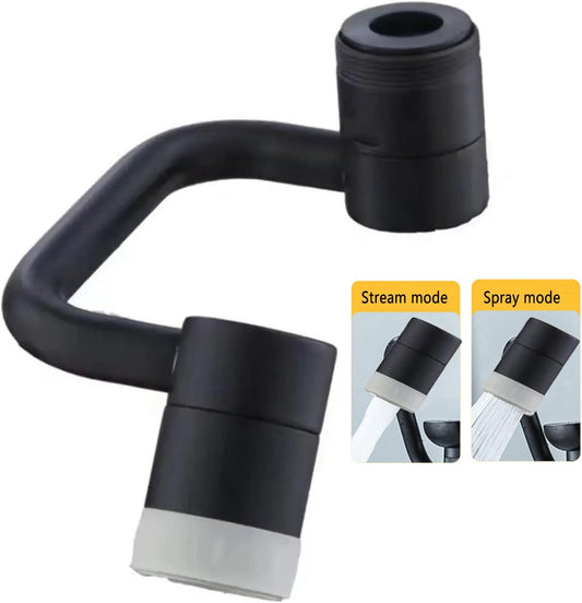 1080° Rotating Faucet Extender Aerator,Solid Brass Universal Splash Filter Faucet, Big Angle Swivel Faucet Aerator Sink Attachment,Dual-function 2-Flow Sprayer,Matte Black…