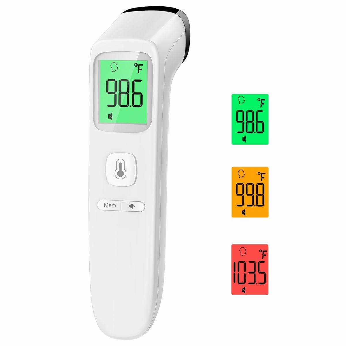 No-Touch Thermometer for Adults and Kids, Fast Accurate Digital Thermometer with Fever Alarm & Silent Mode, Easy-to-use, Forehead Thermometer for Babies, Kids & Elderly