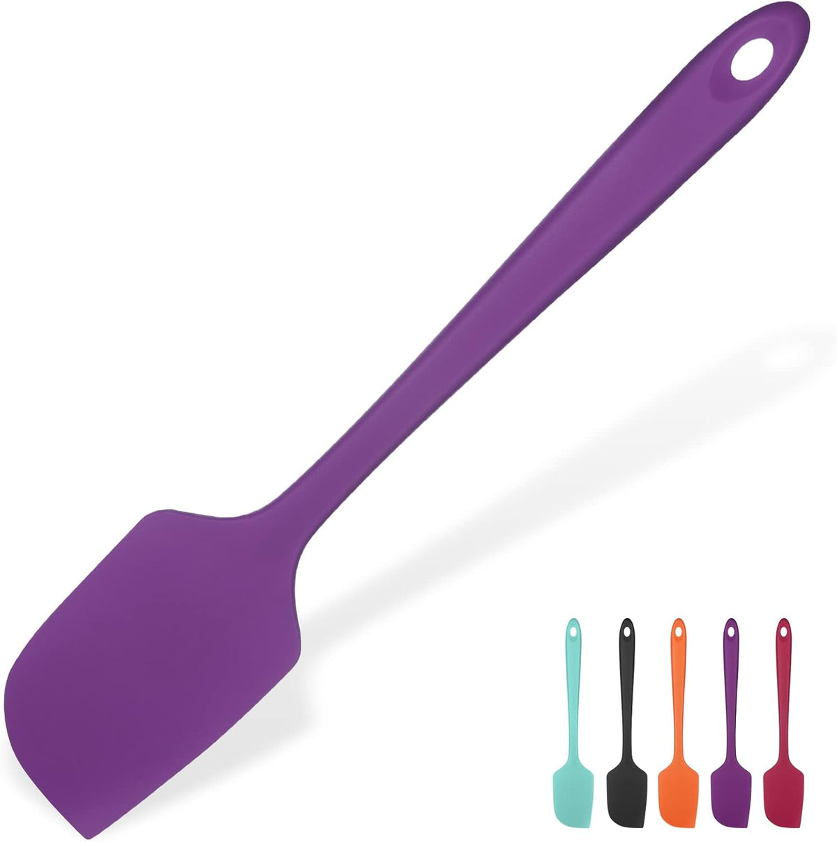 14in Extra Large Silicone Spatula: U-Taste 600ºF Heat Resistant Flexible Silicon Mixing Stirring Cooking Scraping Baking Bowl Scraper Seamless Spreader for Kitchen Nonstick Cookware (Purple)