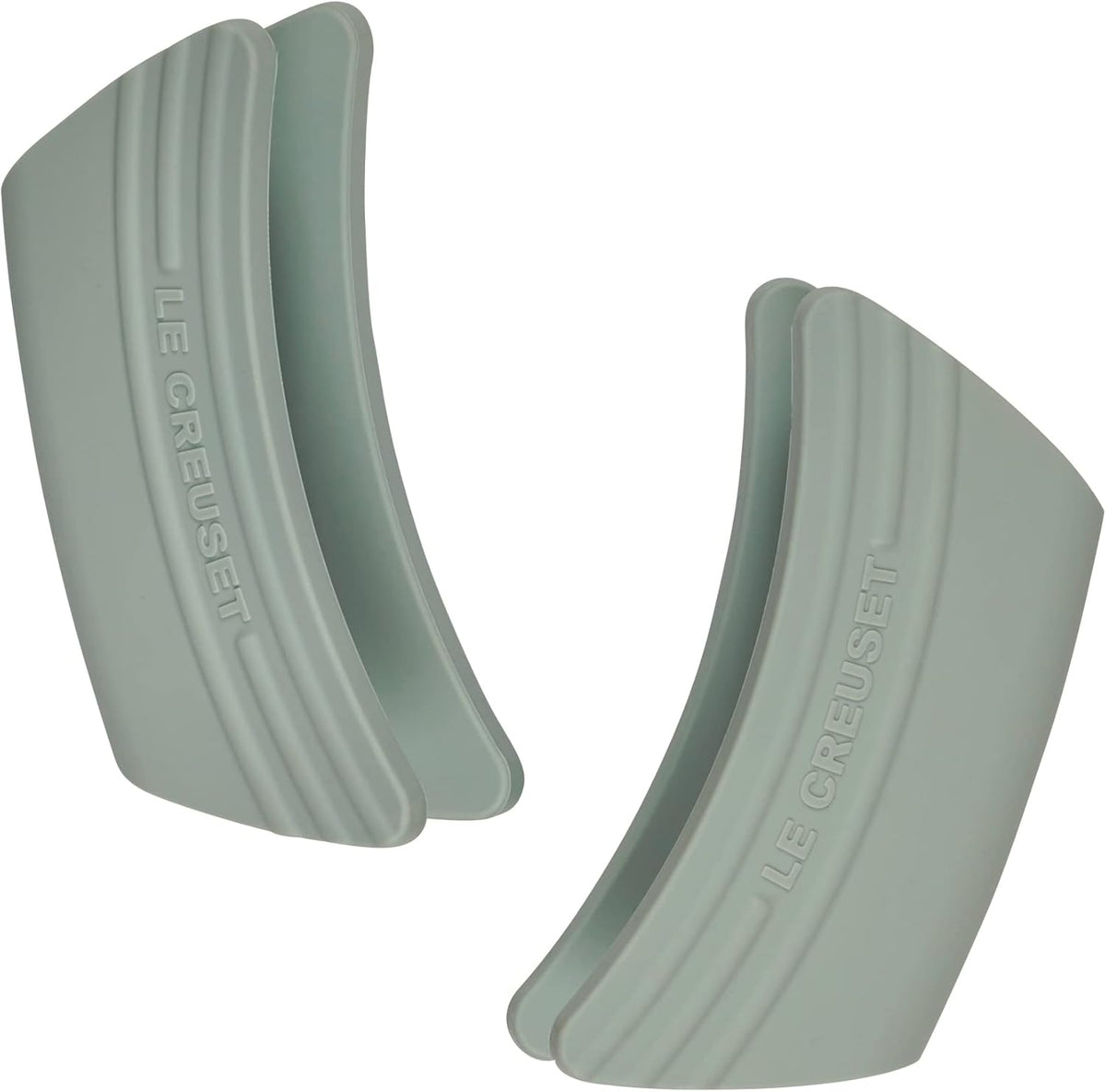 Le Creuset Silicone Set of 2 Handle Grips, 5" x 2 1/2" each, Sea Salt