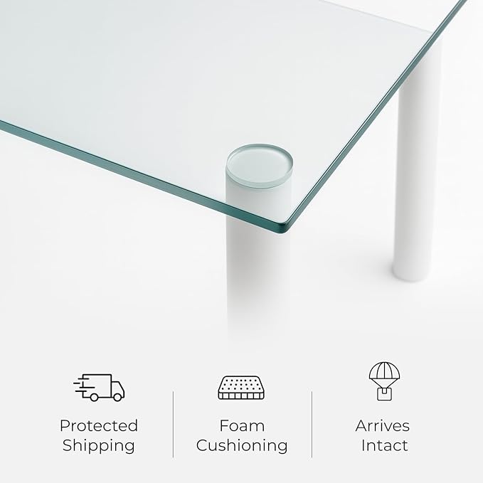 Fab Glass and Mirror Tempered Glass Table Top 24x36 Inch Rectangle 1/4" Thick Clear Furniture Protector with Flat Polish Edge Eased Corners for Coffee Dining Tables Desks