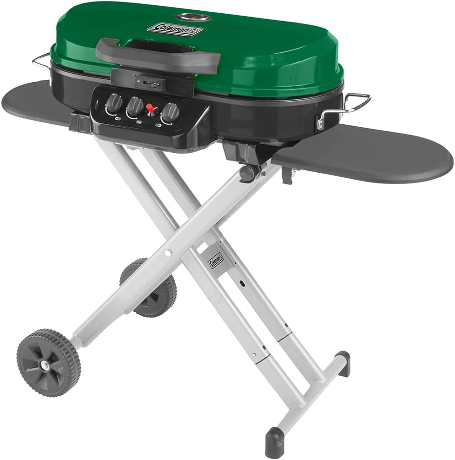 Coleman RoadTrip 285 Portable Stand-Up Propane Grill with 3 Adjustable Burners & Instastart Ignition, 20,000 BTUs of Power for Outdoor Cooking, Camping, Tailgating, Grilling, BBQs, & More