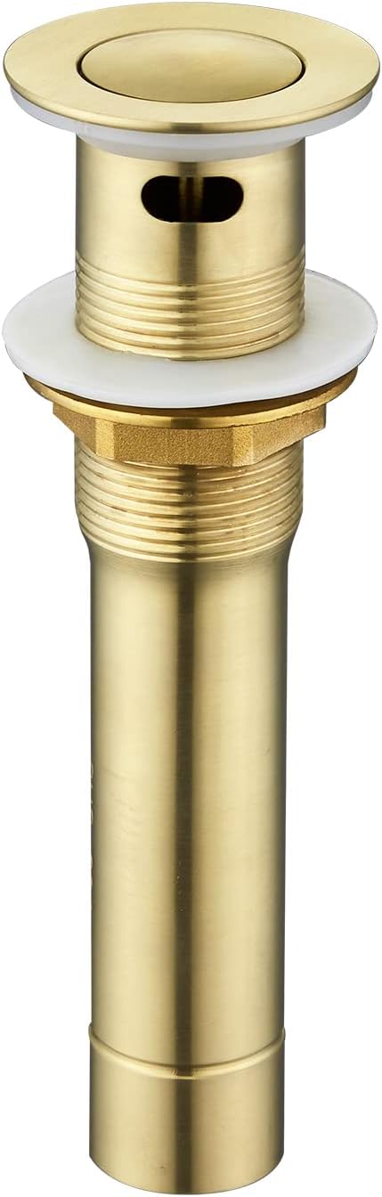 CREA Bathroom Sink Drain, Bathroom Sink Stopper with Drain Hair Catcher Pop Up Drain 1 1/2" for Bathroom Vanity Kitchen Sink with Overflow, Gold