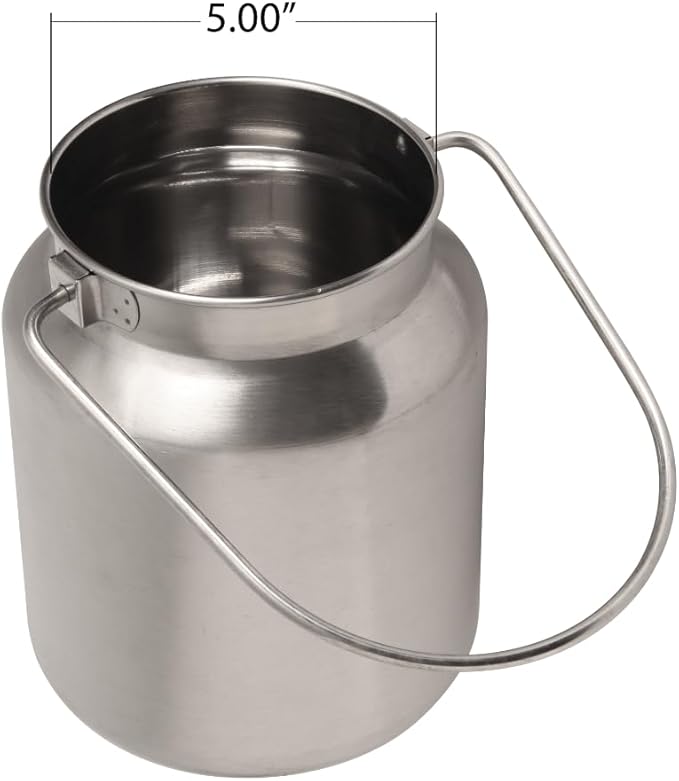 Lindy's Stainless Steel Seamless 1-Gallon Milk Jug, Milk Can, Milk Pail, Anti-Leak Liquid Storage Container with Tight Lid and Long Swivel Handle